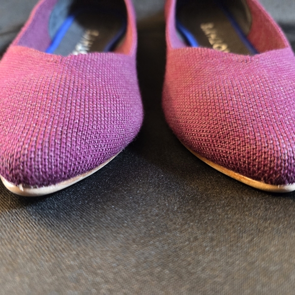 ROTHY'S The Merino Aubergine Purple Pointed Flat Shoes 8.5 - Picture 2 of 11